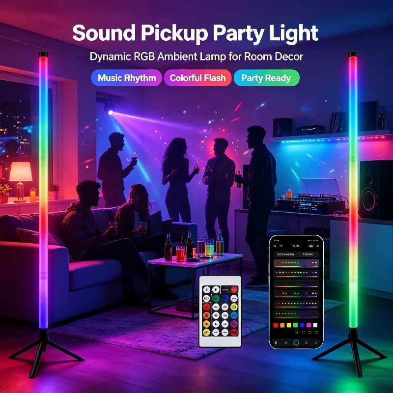 2PCS 120CM RGB Floor Lamp, Sou - đánh giá và giá Photography Lighting Game