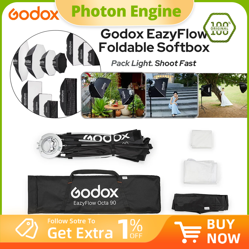 Godox EazyFlow Series, hộp khu - đánh giá và giá Photography Lighting Handheld