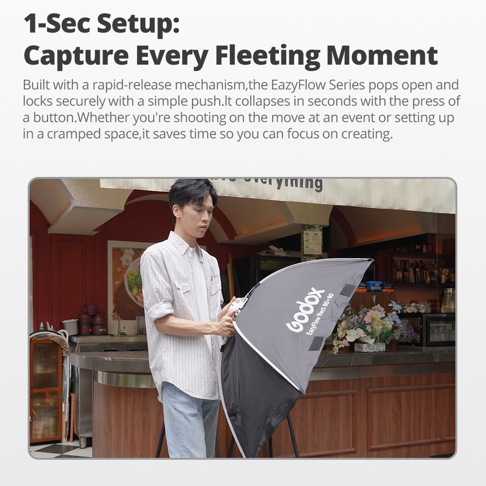 Godox EazyFlow Series, hộp khu - đánh giá và giá Photography Lighting Handheld